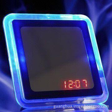 LED Mirrors Clock with Constant Control, Sound and Shake Functions